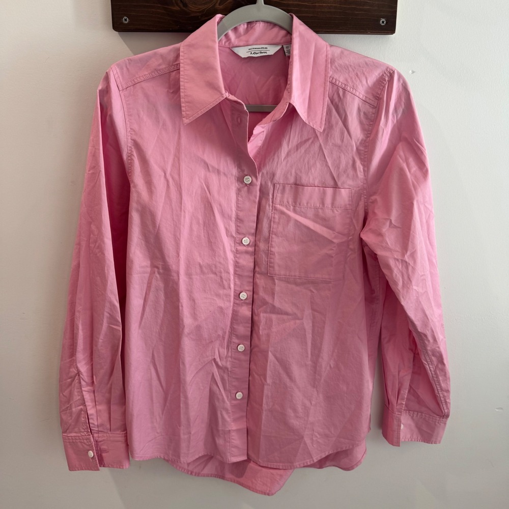 & Other Stories Stockholm Atelier Pink Cotton Button Down Shirt Size 2